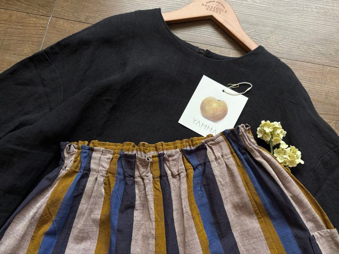 ꕤ極美品ꕤ ヤンマ産業　会津木綿キュロットパンツ　はかま丈 ①のぞみ縞