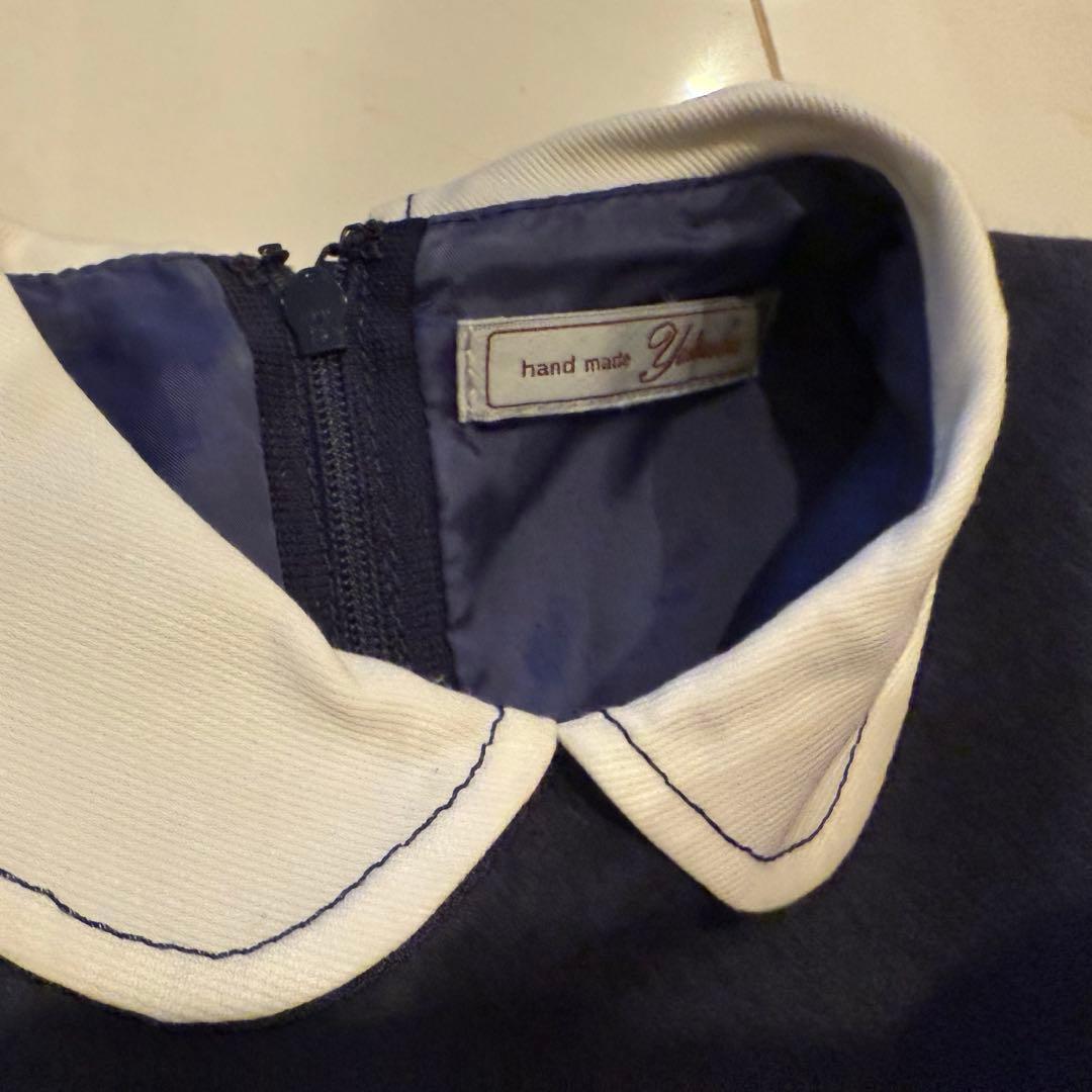 白金 よつば 120 半袖 ワンピース ポケット お受験