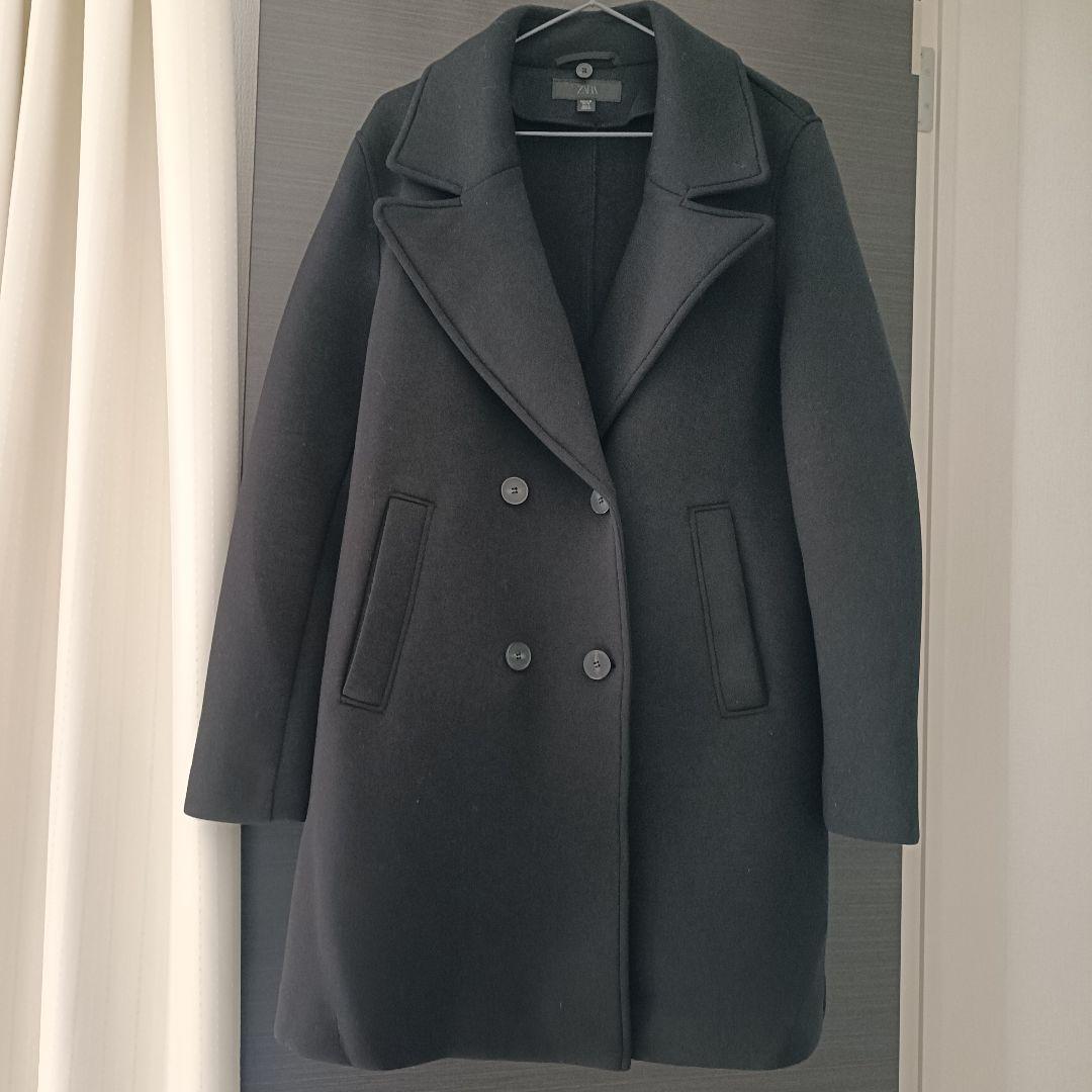 【ZARA】取り外し可能なフード付きコンビコートM