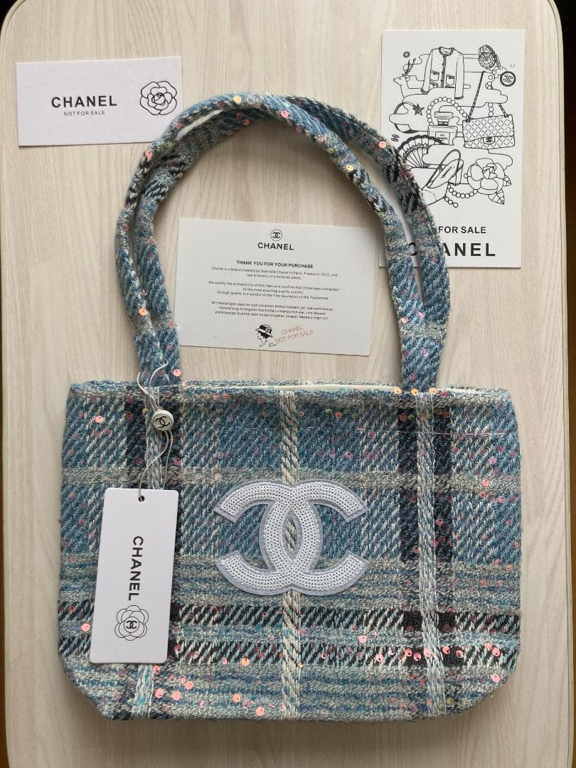 CHANEL チェック柄 トートバッグ