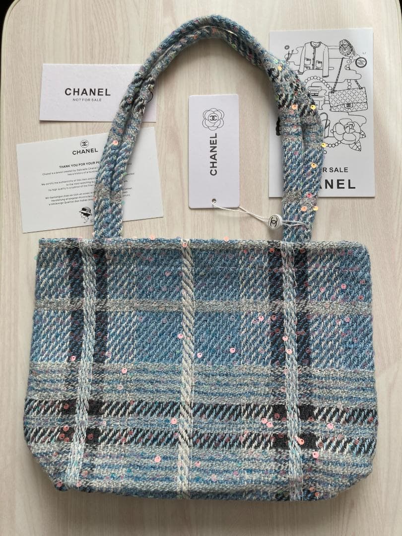 CHANEL チェック柄 トートバッグ
