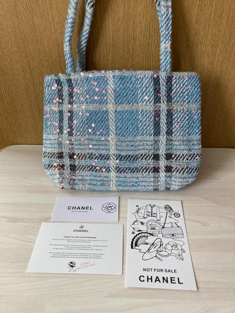 CHANEL チェック柄 トートバッグ