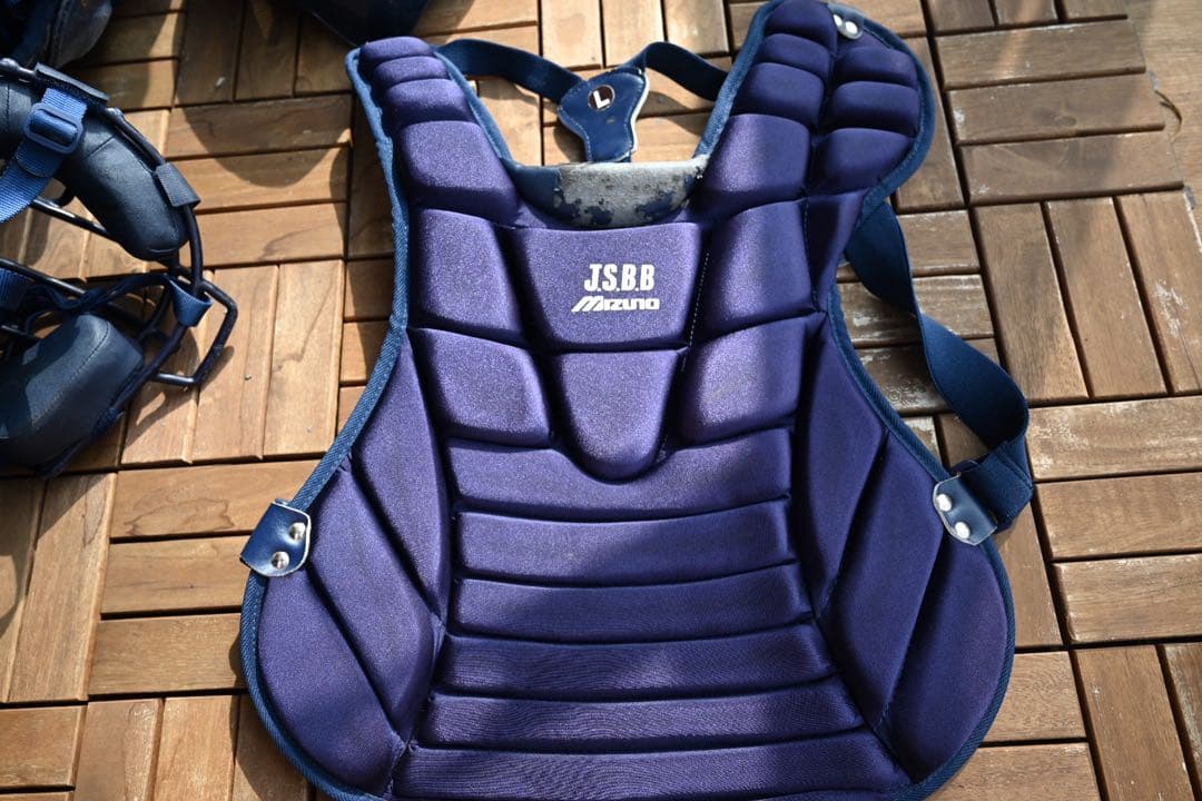 ミズノ　キャッチャー防具4点セットJSBB Lサイズ ネイビー