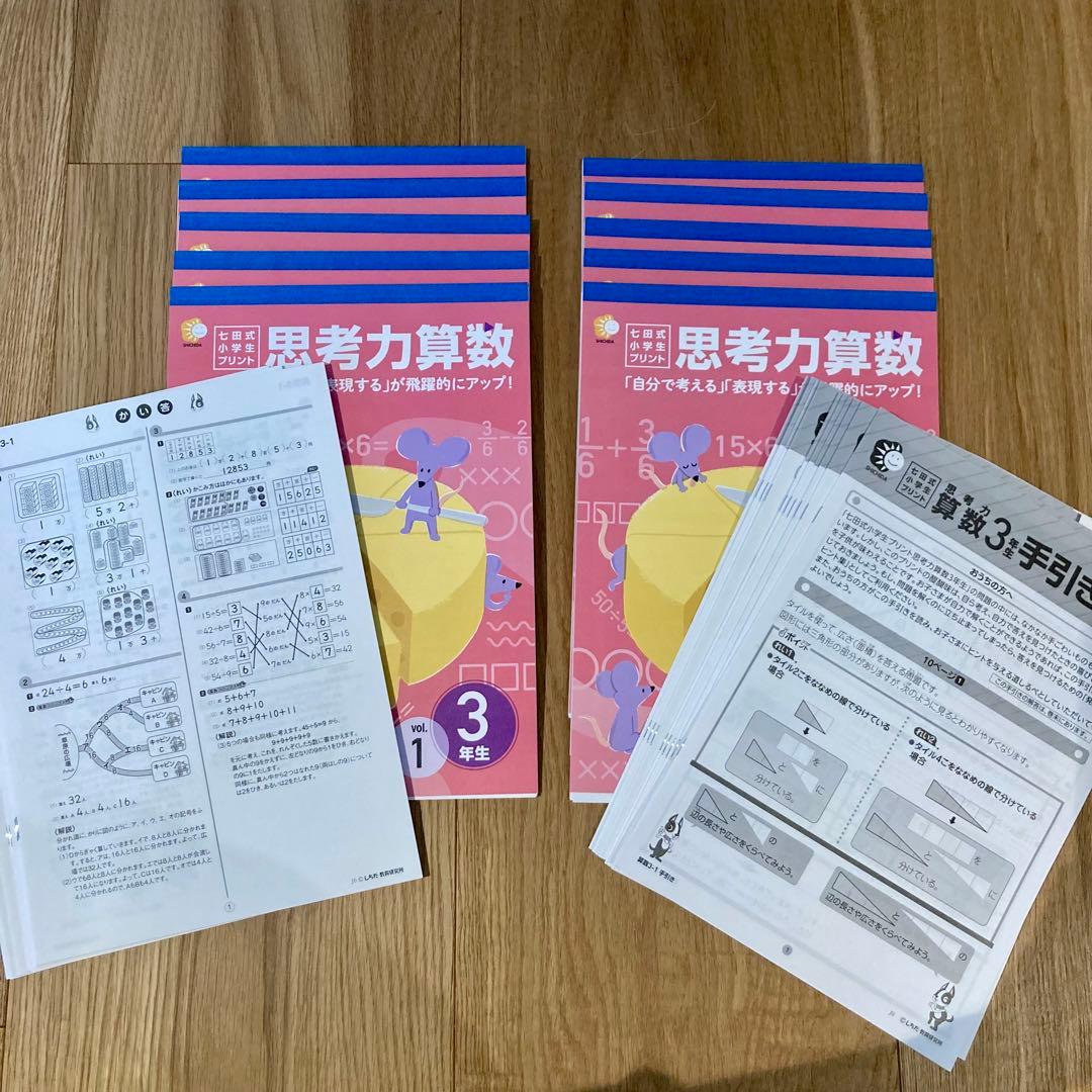 七田式　小学生プリント　3年生　思考力国語　思考力算数
