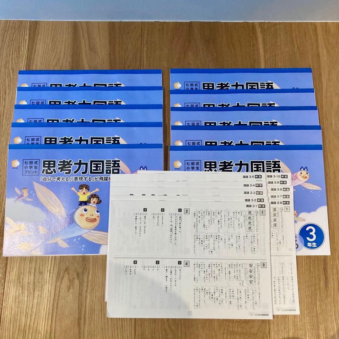 七田式　小学生プリント　3年生　思考力国語　思考力算数