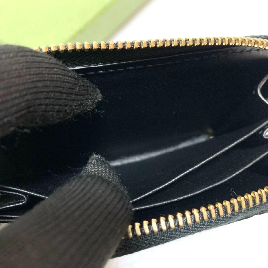 ✨未使用品✨グッチ ケース カードケース シマ レザー 黒 財布