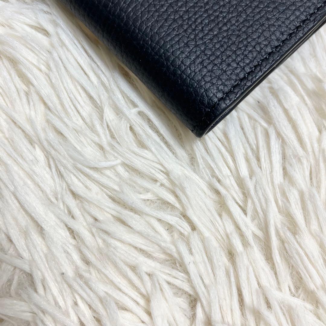 【美品】 現行 ロエベ アナグラム キーケース レザーブラック