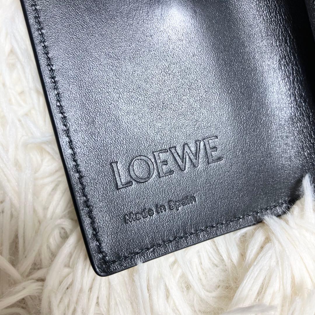 【美品】 現行 ロエベ アナグラム キーケース レザーブラック