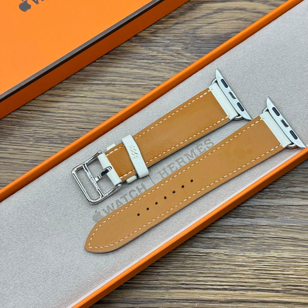 2531 Apple Watch エルメス　ホワイト　白　レザーバンド　41㎜