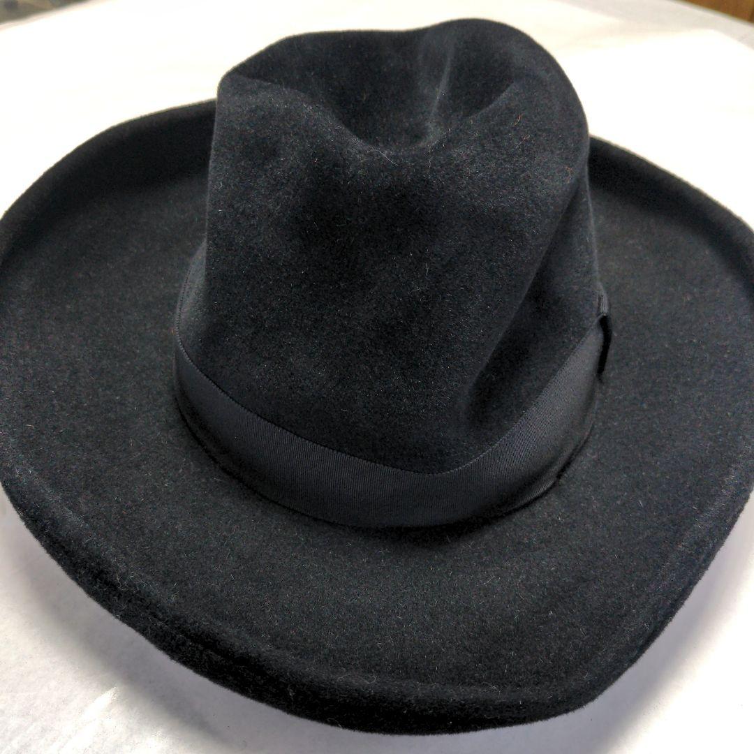 ヨウジヤマモト黒　中折れ帽　wool　未使用タグ付き