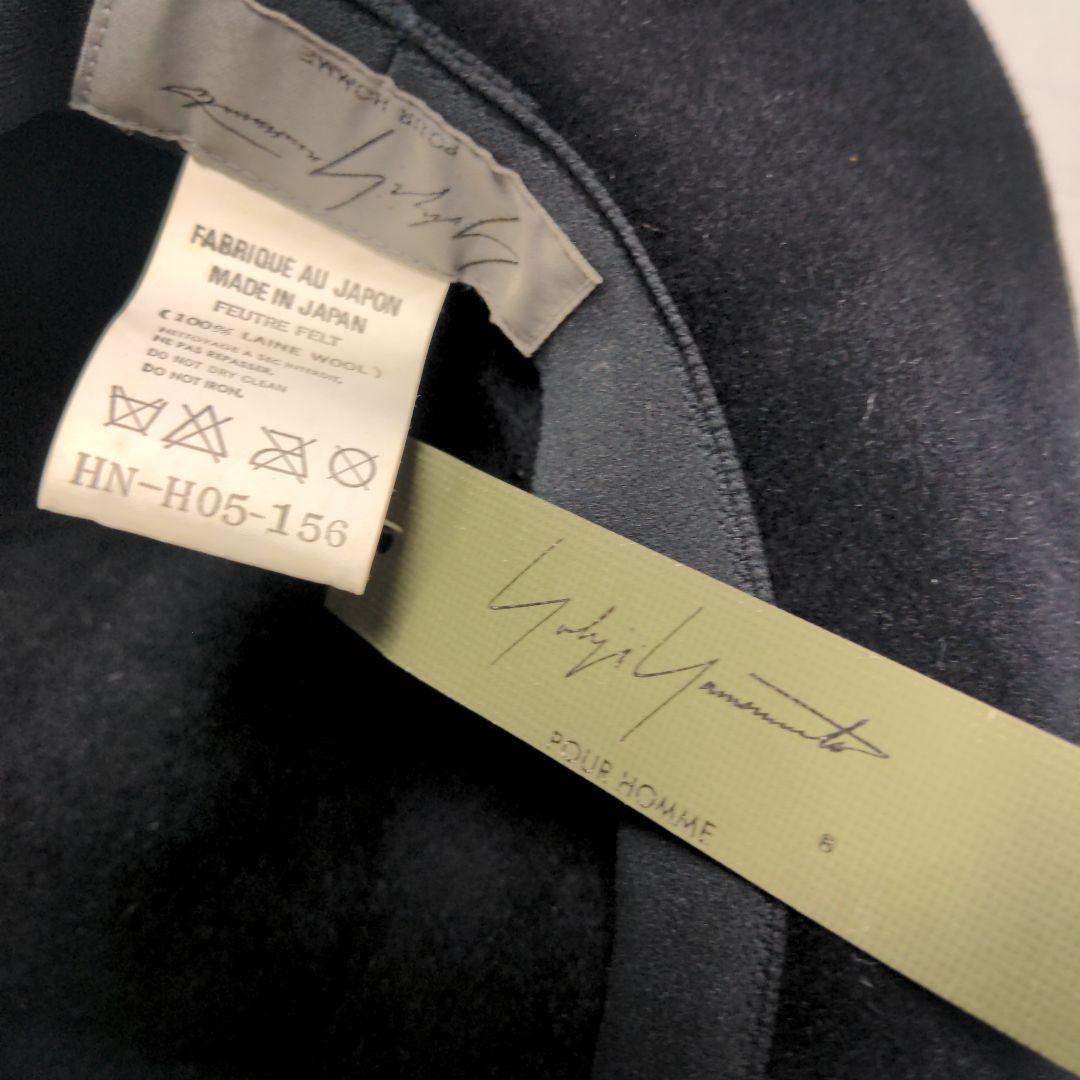 ヨウジヤマモト黒　中折れ帽　wool　未使用タグ付き