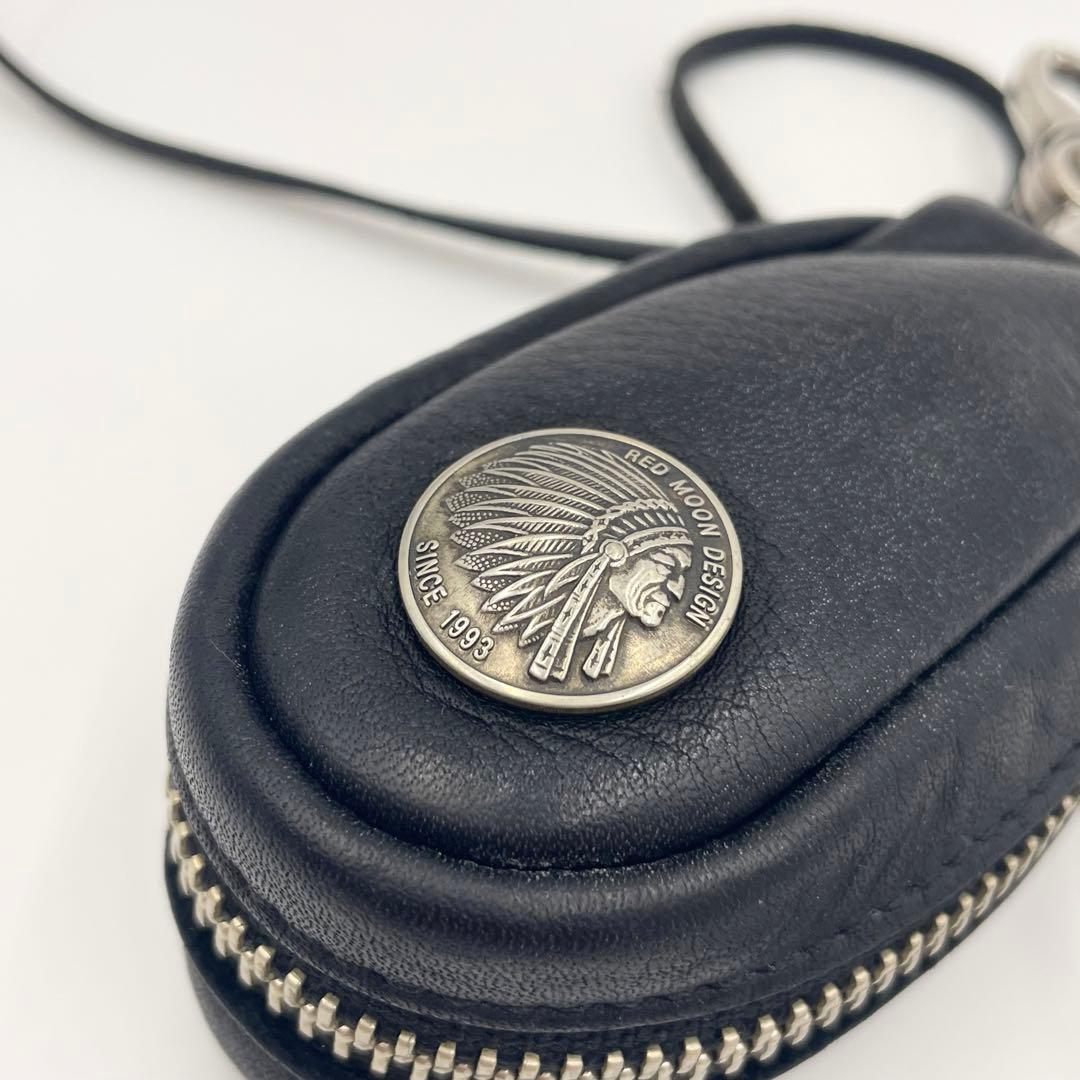 美品✨REDMOONキーケース キーフォルダー グローブレザー メダル ブラック