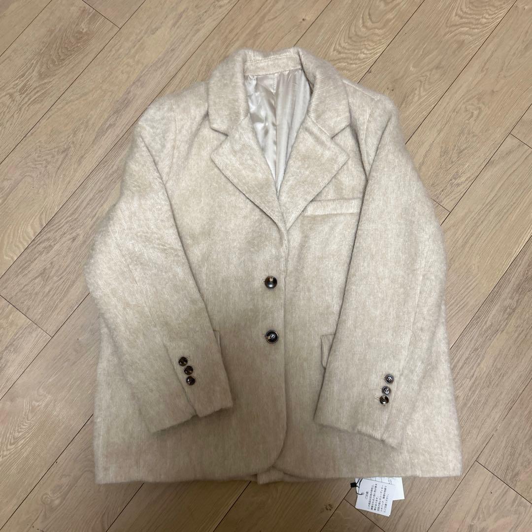 basement モヘアシャギージャケットコート