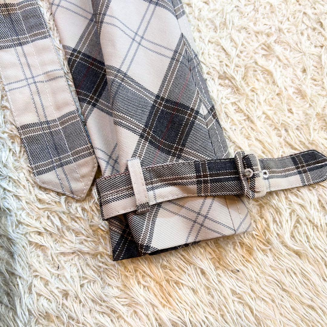 【希少極美品✨️miumiu】 イタリア製 チェック ウール トレンチコート M