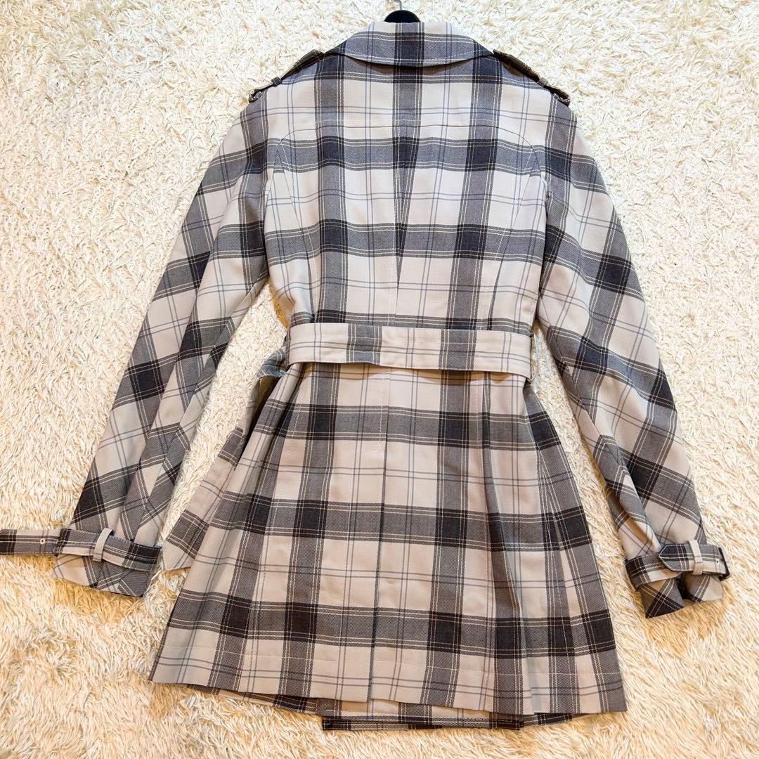 【希少極美品✨️miumiu】 イタリア製 チェック ウール トレンチコート M