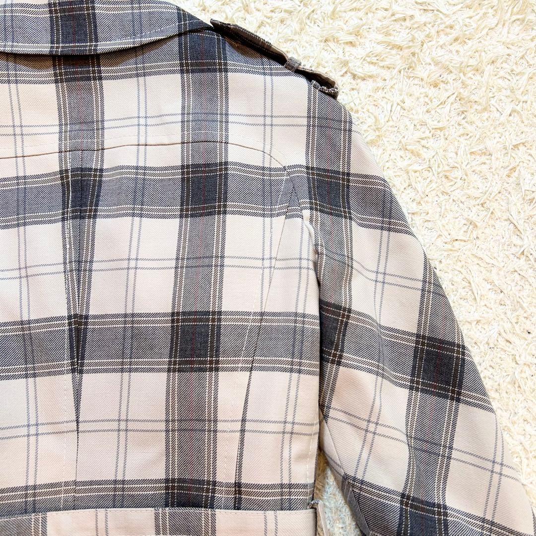 【希少極美品✨️miumiu】 イタリア製 チェック ウール トレンチコート M