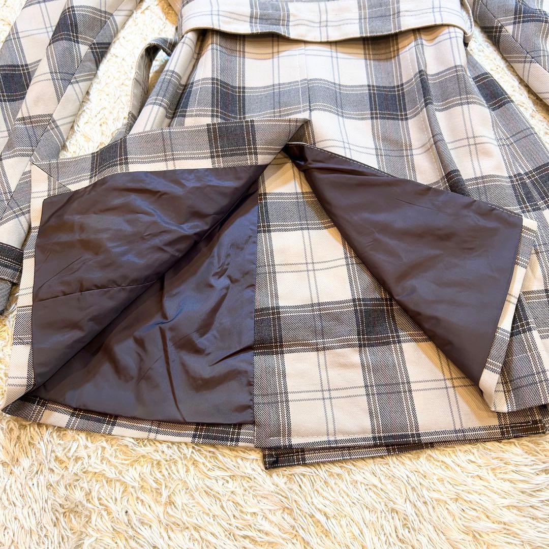 【希少極美品✨️miumiu】 イタリア製 チェック ウール トレンチコート M