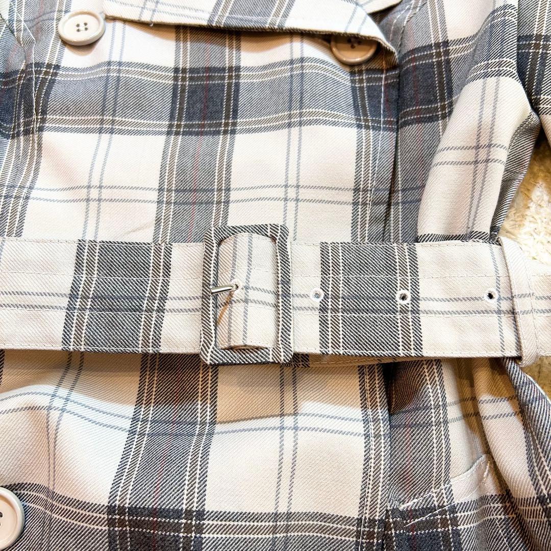 【希少極美品✨️miumiu】 イタリア製 チェック ウール トレンチコート M