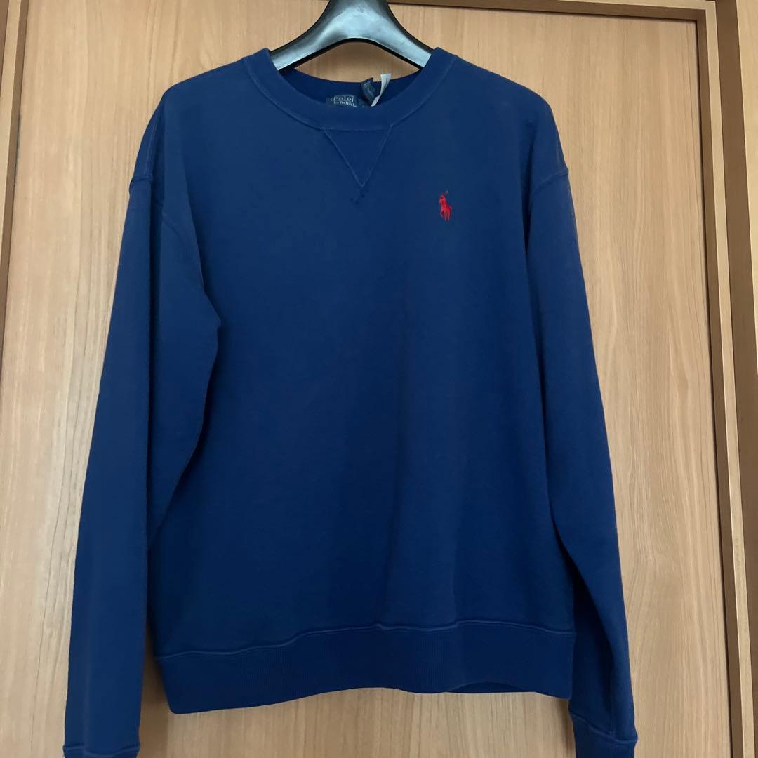 【備品】POLOネイビー ロゴ刺繍 クルーネック トレーナー