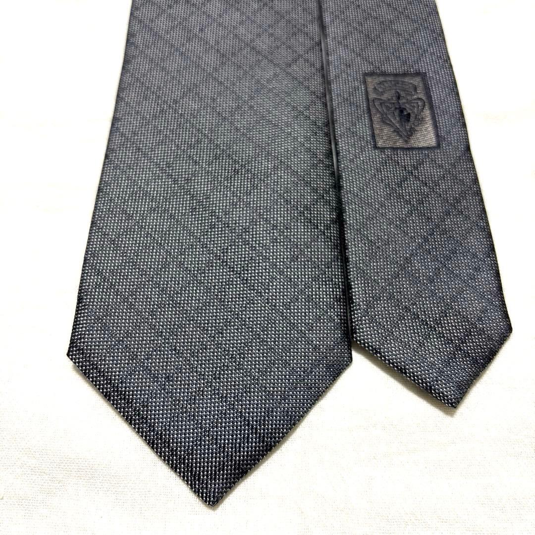 GUCCI グッチ　ネクタイ　ダークグレー　チェック　美品