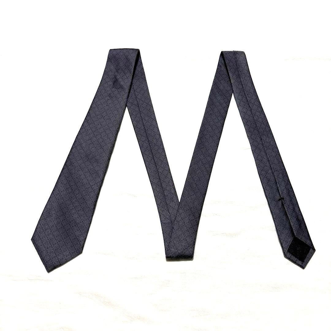 GUCCI グッチ　ネクタイ　ダークグレー　チェック　美品
