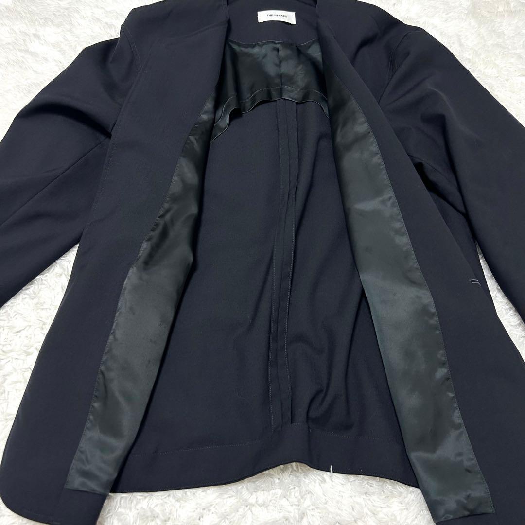 極美品✨　THE RERACS ザリラクス　ノーカラージャケット　ブラック　46