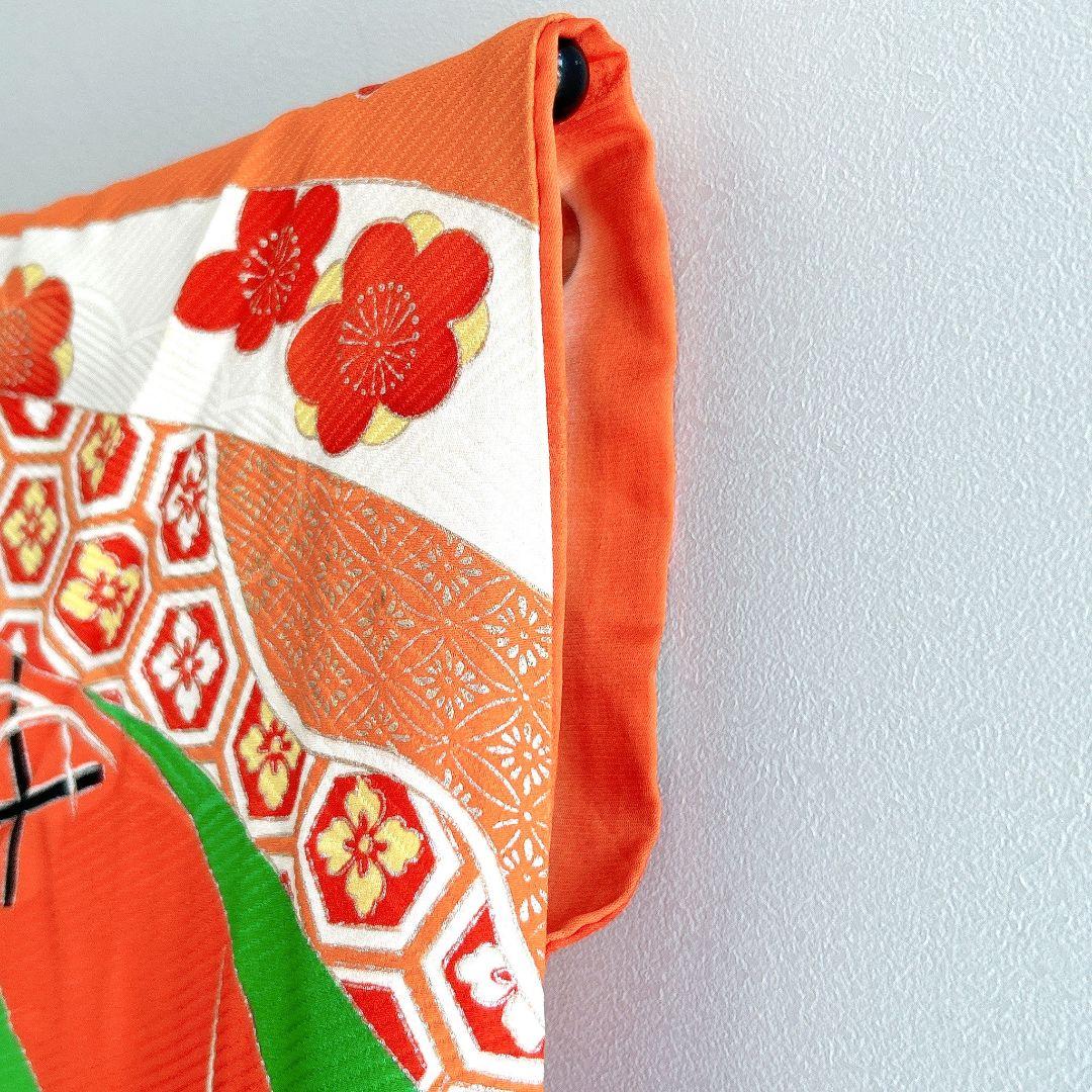 セット　七五三　7歳　女の子　長着＆袖なし長襦袢＆帯＆草履＆バッグ＆小物　緑