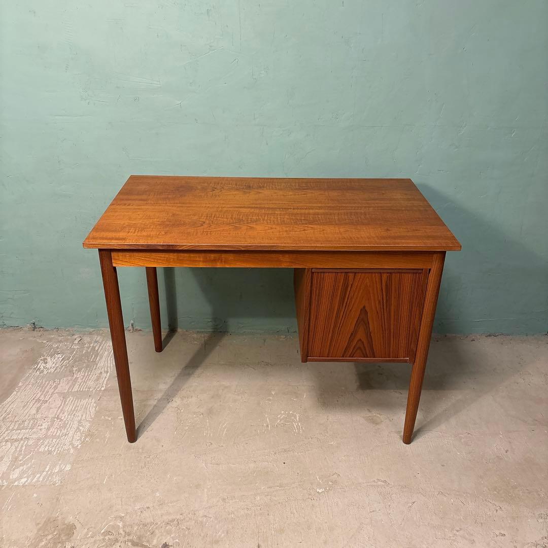 【ひで】デンマーク　チーク材　片袖デスク　北欧家具　北欧ビンテージ