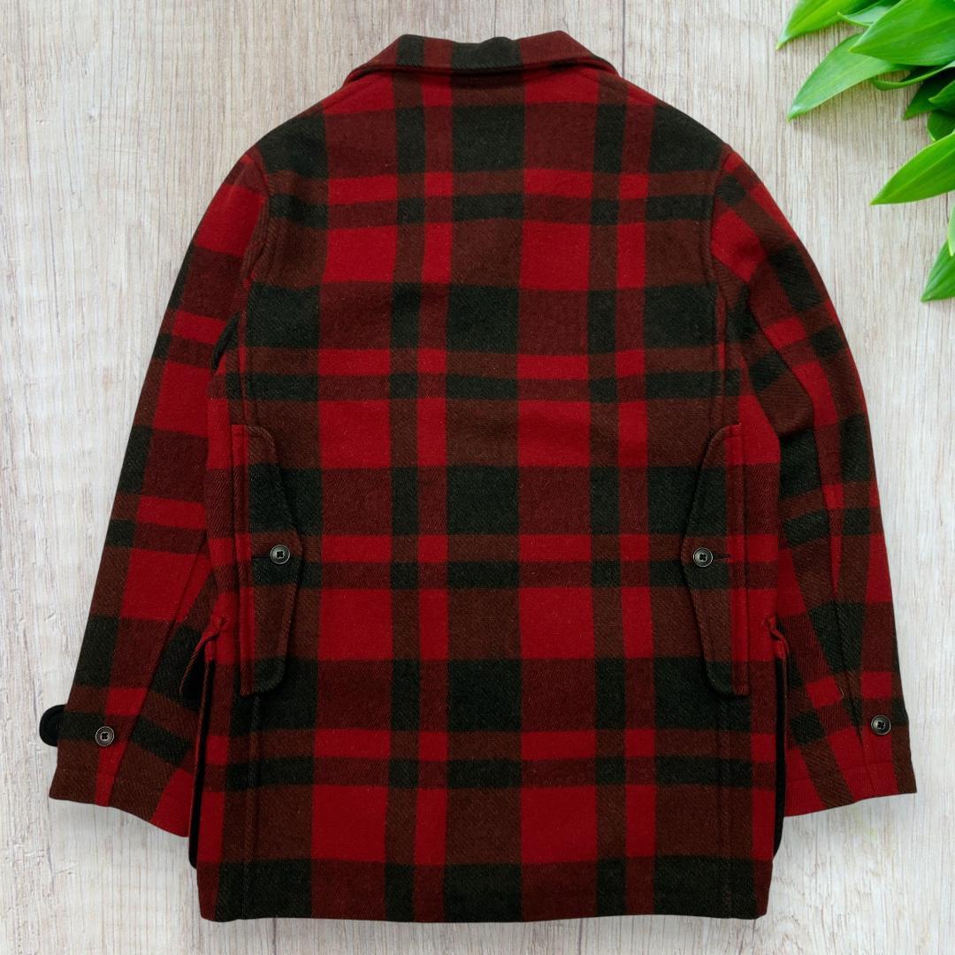 美品 ポロバイラルフローレン ウール ハンティングジャケット 赤黒 M 48