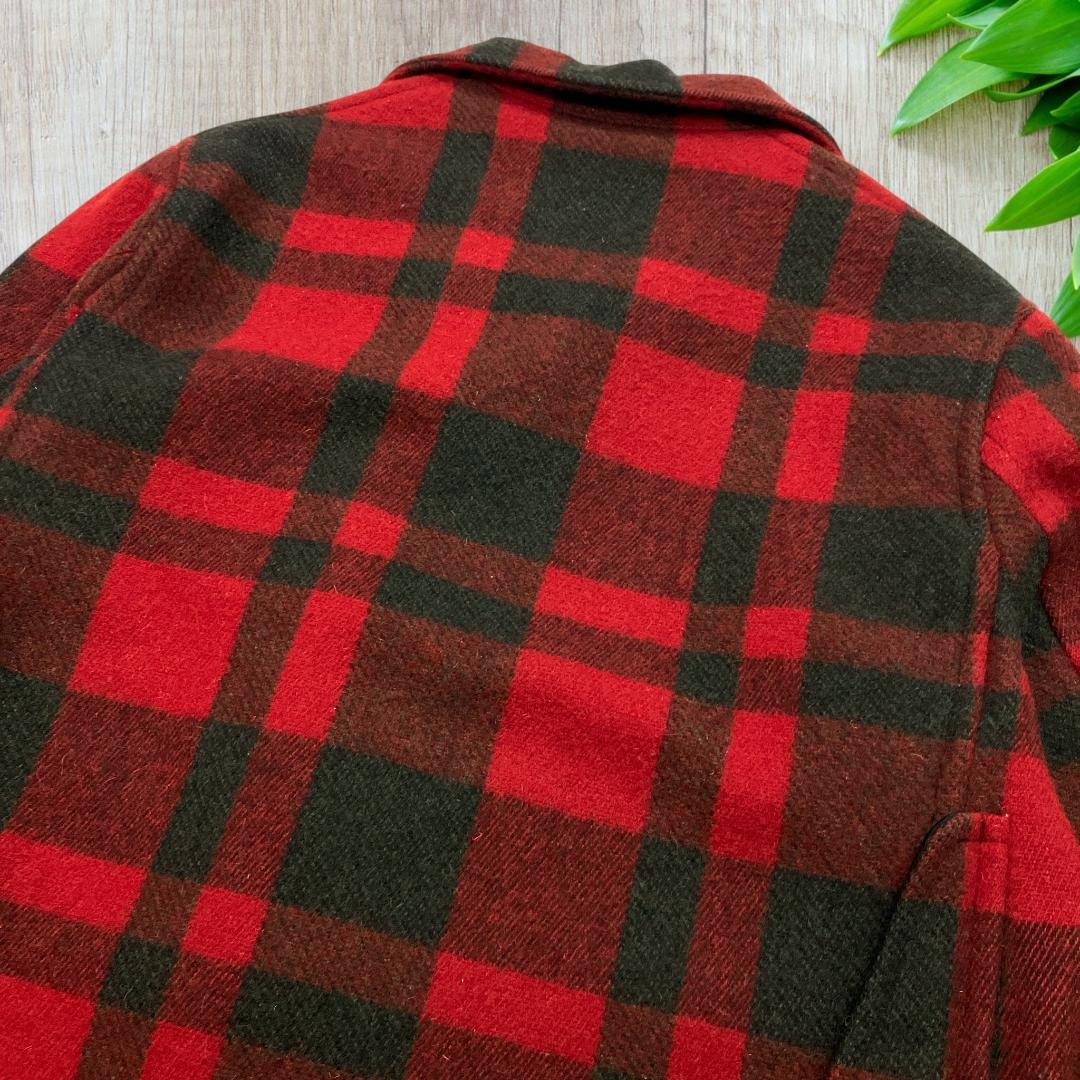 美品 ポロバイラルフローレン ウール ハンティングジャケット 赤黒 M 48