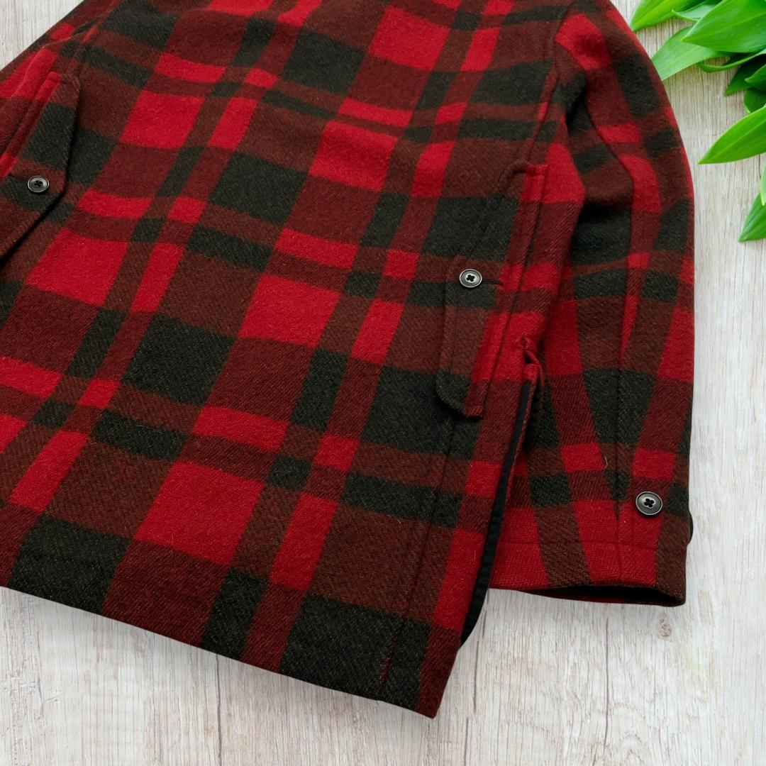 美品 ポロバイラルフローレン ウール ハンティングジャケット 赤黒 M 48