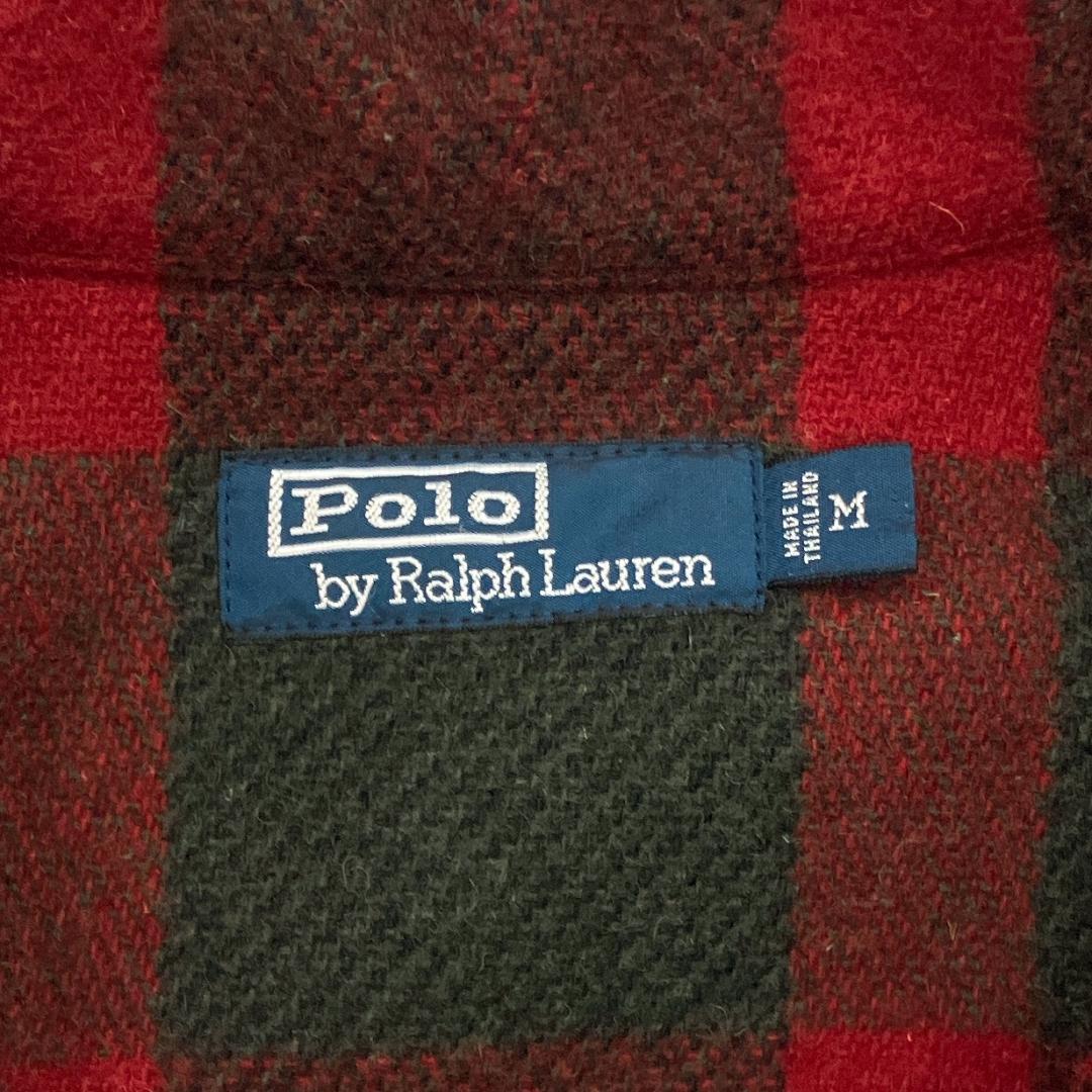美品 ポロバイラルフローレン ウール ハンティングジャケット 赤黒 M 48