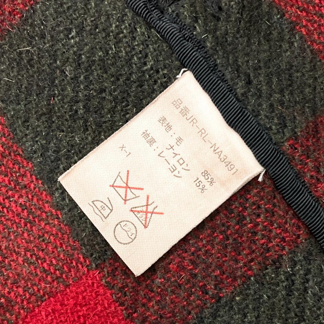 美品 ポロバイラルフローレン ウール ハンティングジャケット 赤黒 M 48