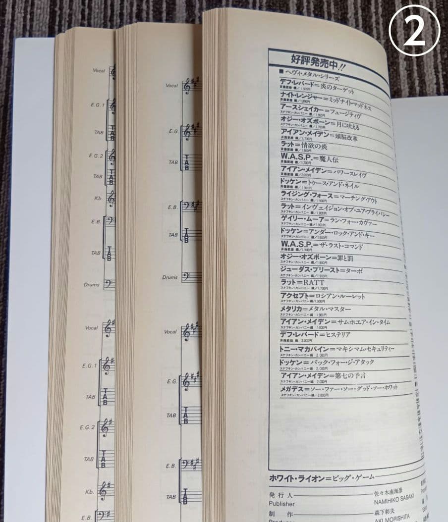 ホワイト・ライオン スコア White Lion 楽譜 バンドスコア