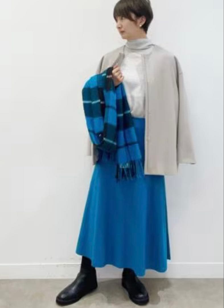 いさく様UNTITLED 【STORY掲載】カシミヤ混ノーカラー コクーンコート