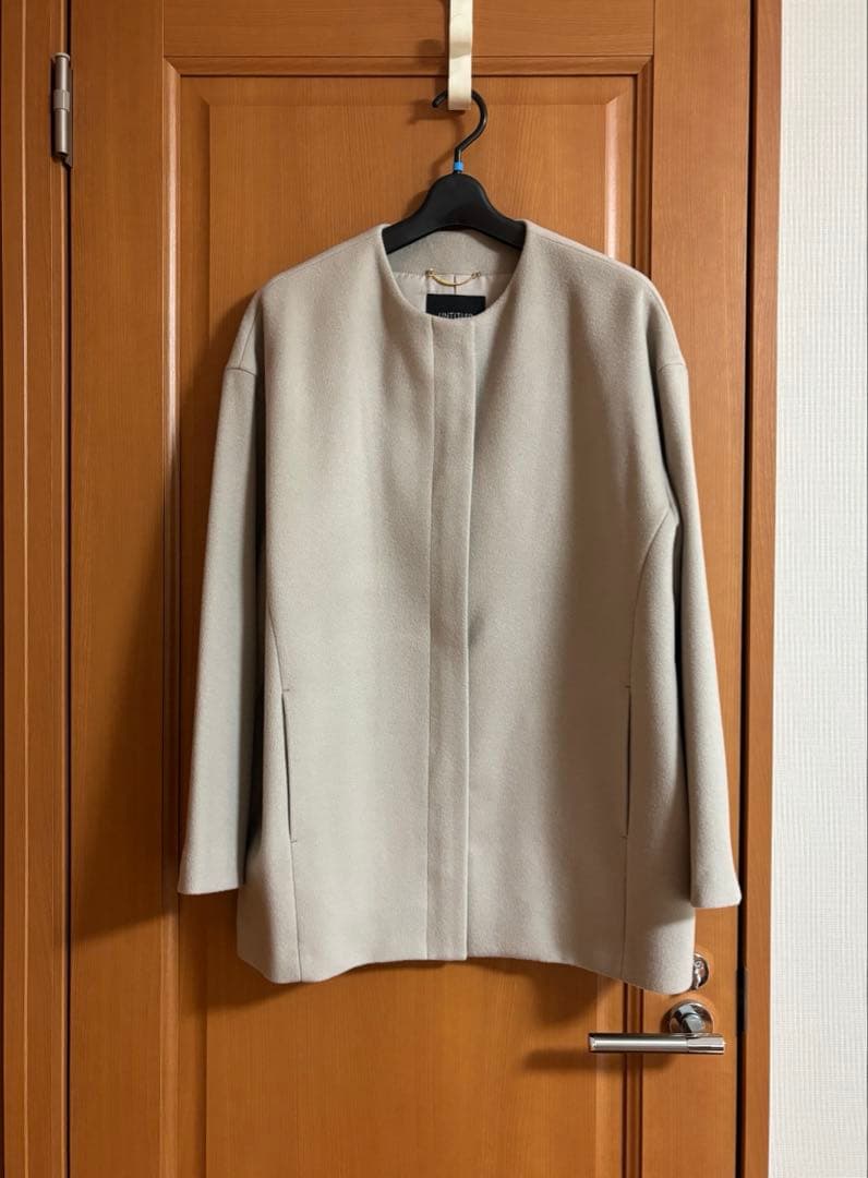 いさく様UNTITLED 【STORY掲載】カシミヤ混ノーカラー コクーンコート