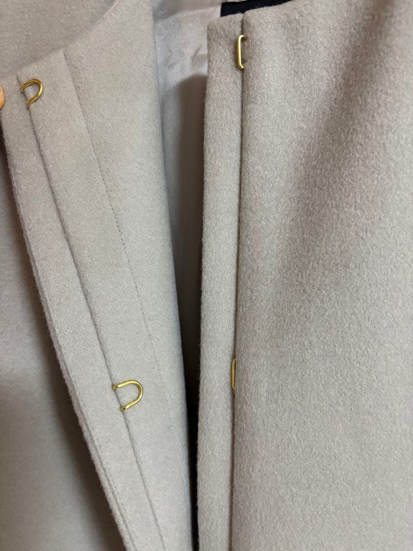 いさく様UNTITLED 【STORY掲載】カシミヤ混ノーカラー コクーンコート