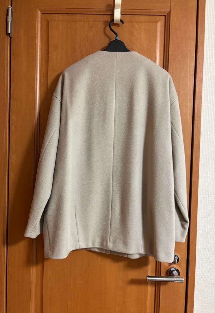 いさく様UNTITLED 【STORY掲載】カシミヤ混ノーカラー コクーンコート