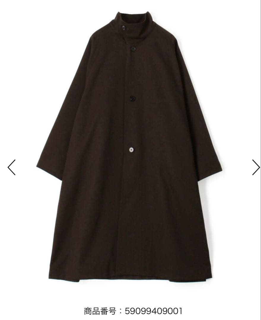 CABaN ウールギャバジン スタンドカラーコート ブラウン Sサイズ