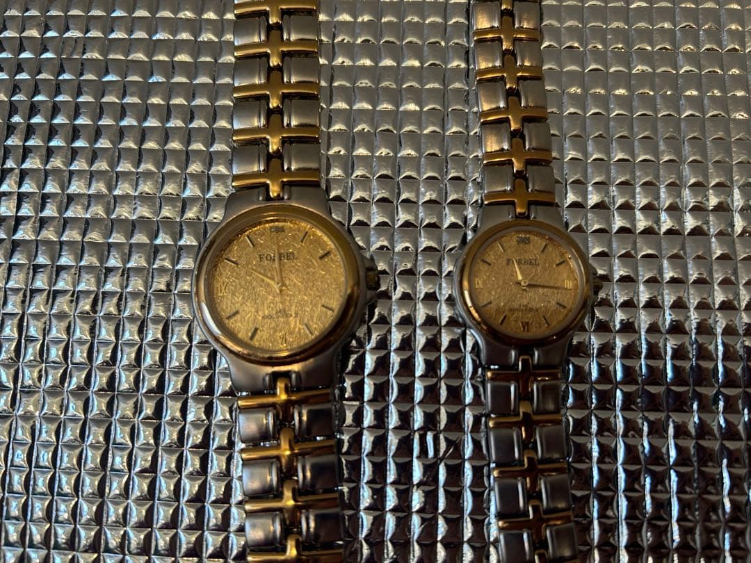 FORBEL 24K GOLD FOLD フォーベル クォーツ腕時計ペア