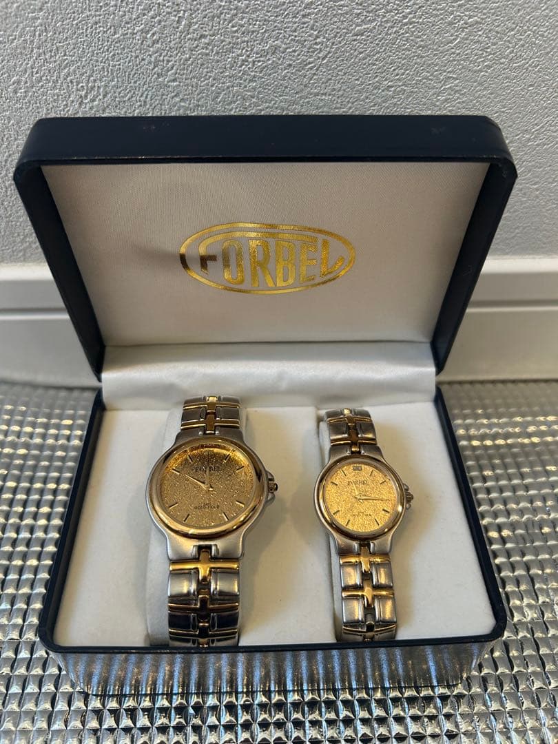 FORBEL 24K GOLD FOLD フォーベル クォーツ腕時計ペア
