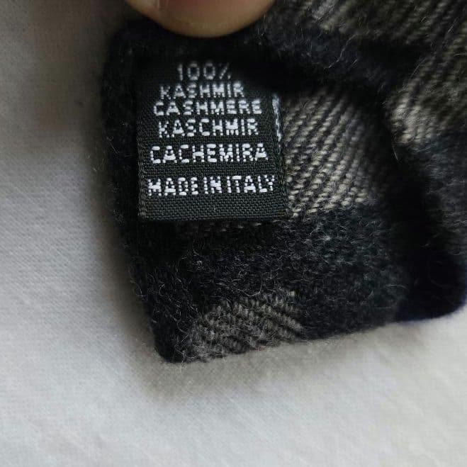 美品　MARZULLO カシミア グレー ネイビー　ストライプ　ネクタイ