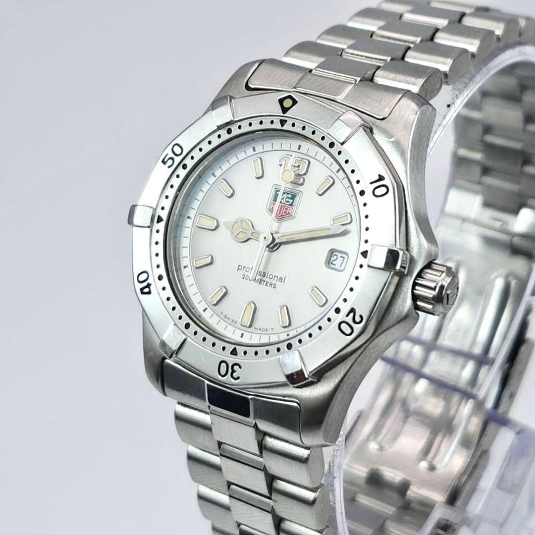 美品✨　タグホイヤー　時計　グレー文字盤　プロフェッショナル　シルバー　クォーツ