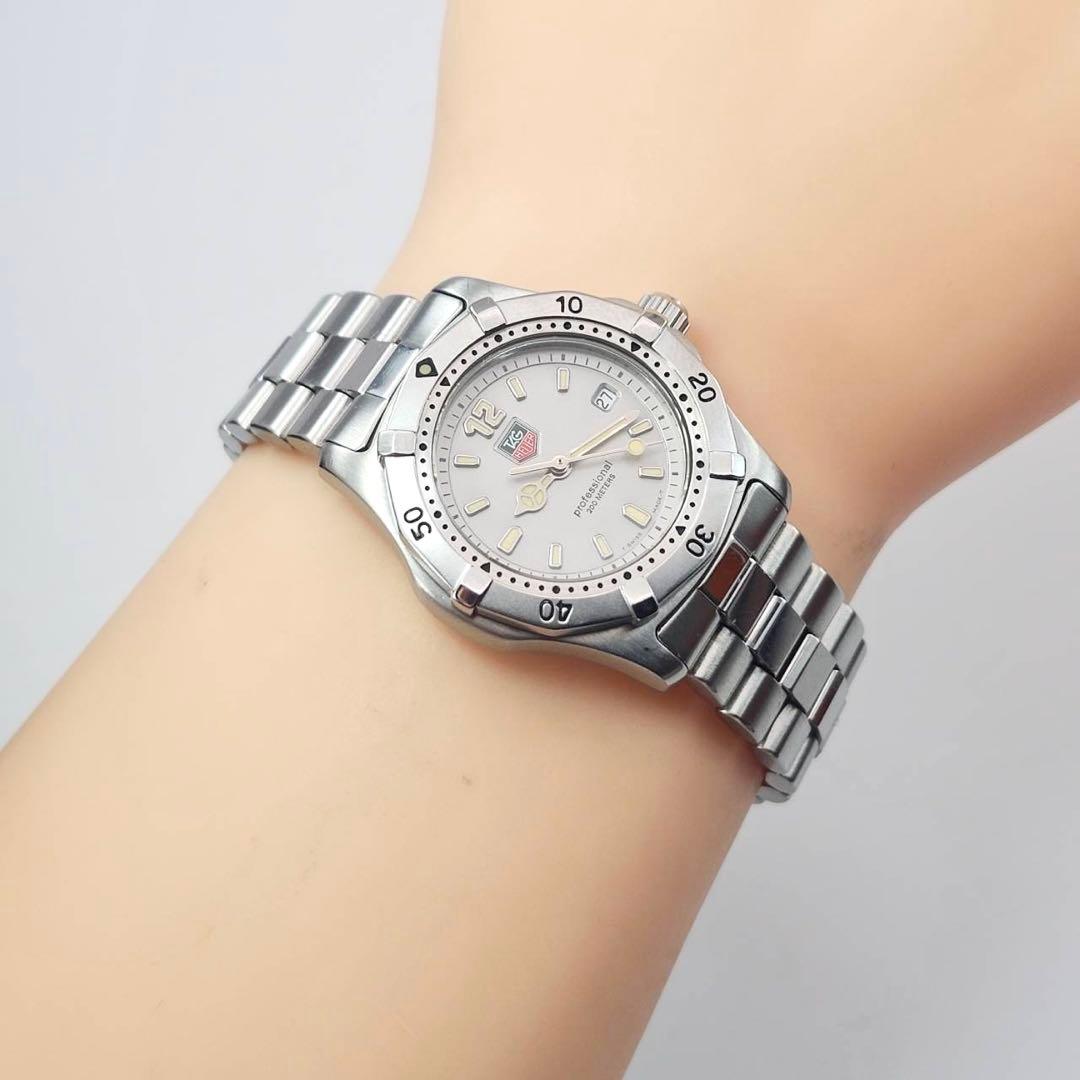 美品✨　タグホイヤー　時計　グレー文字盤　プロフェッショナル　シルバー　クォーツ