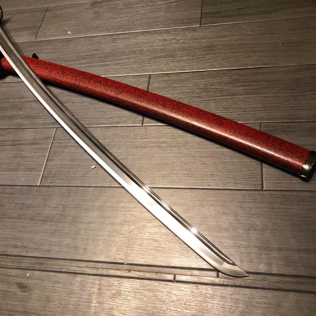 高級模造刀　居合刀　樋入刀身　朱拵え　合金刀身　 刀
