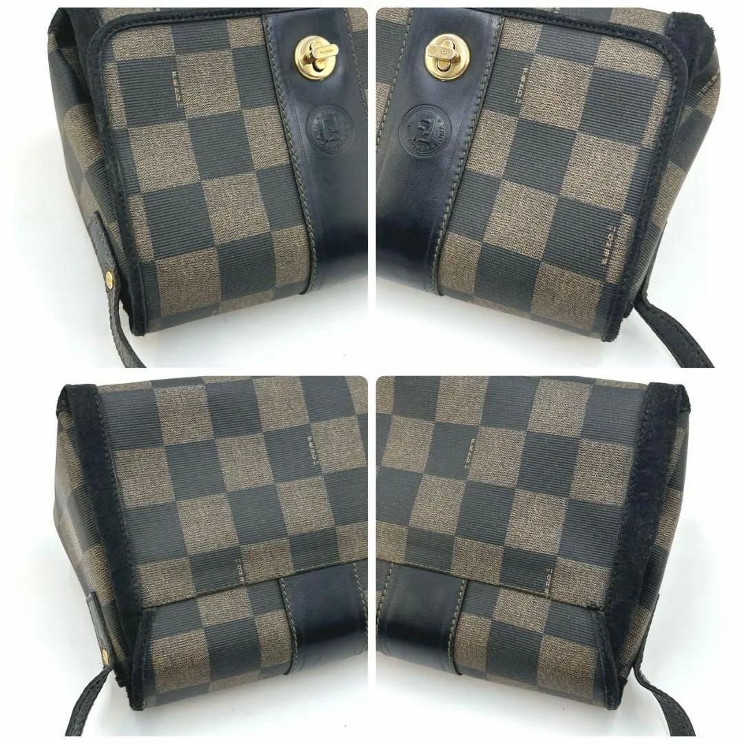 FENDI フェンディ ペカン ゴールド金具 ターンロック ショルダーバッグ