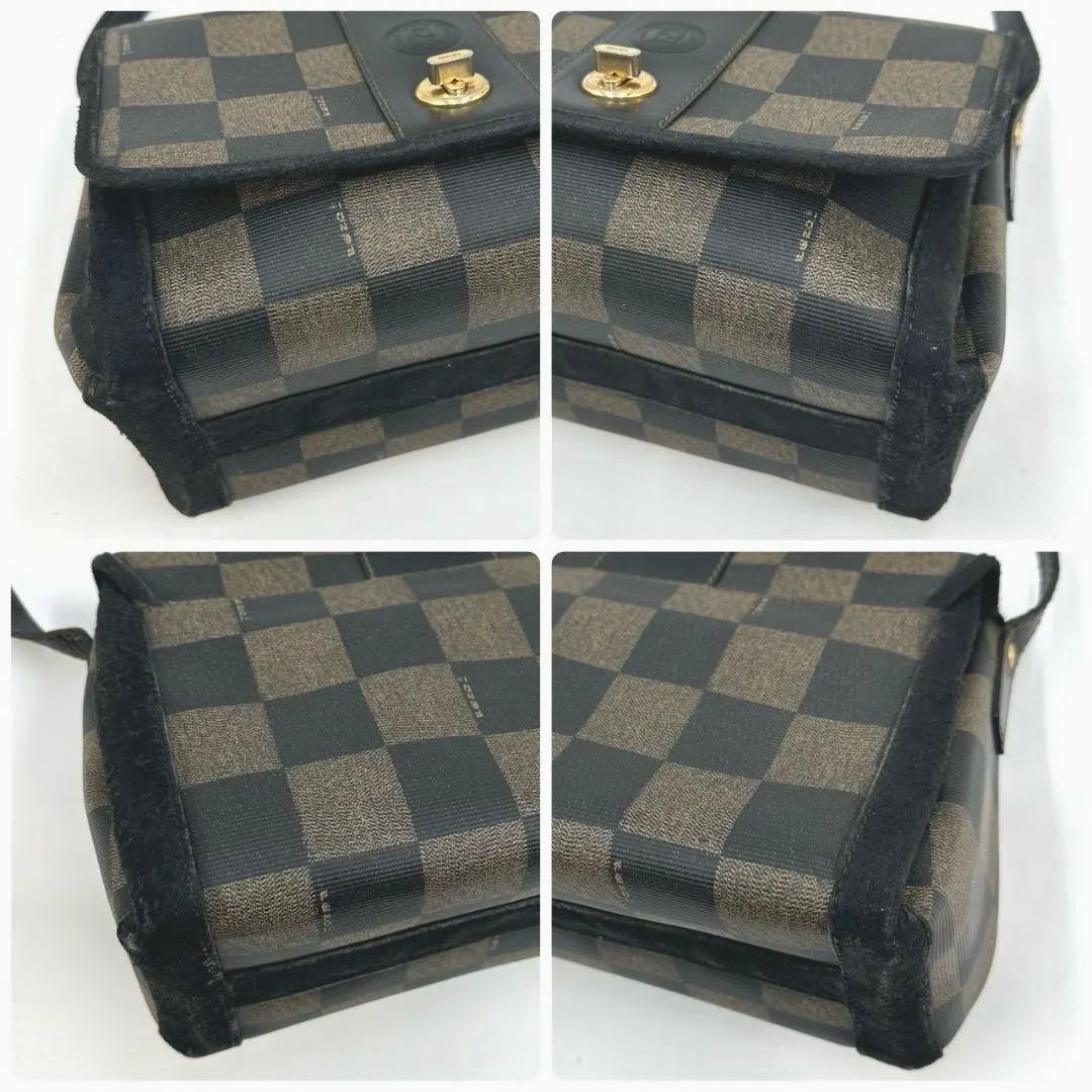 FENDI フェンディ ペカン ゴールド金具 ターンロック ショルダーバッグ