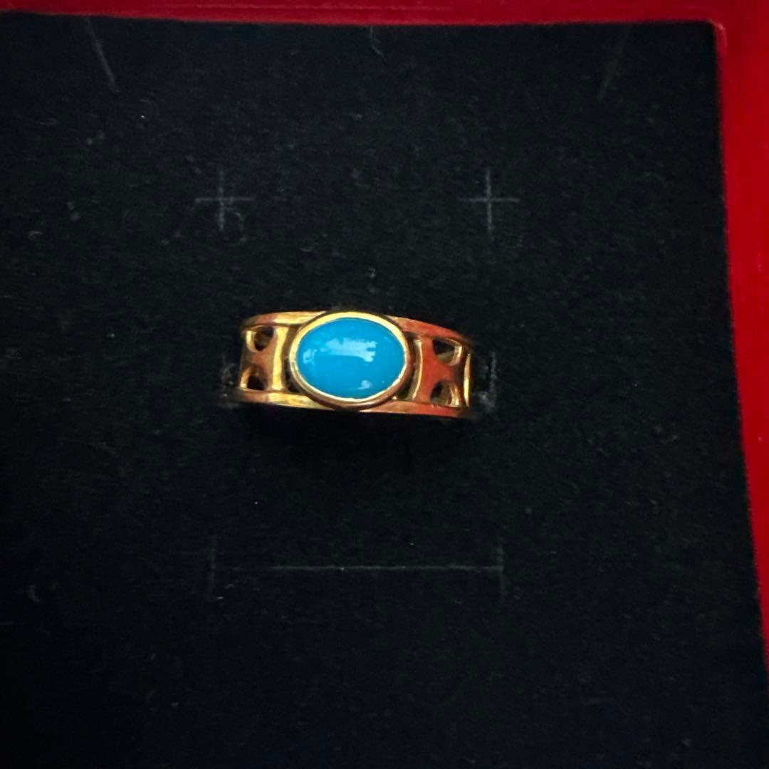 k18 トルコ石リング　レディース 指輪 k18 ターコイズ トルコ石