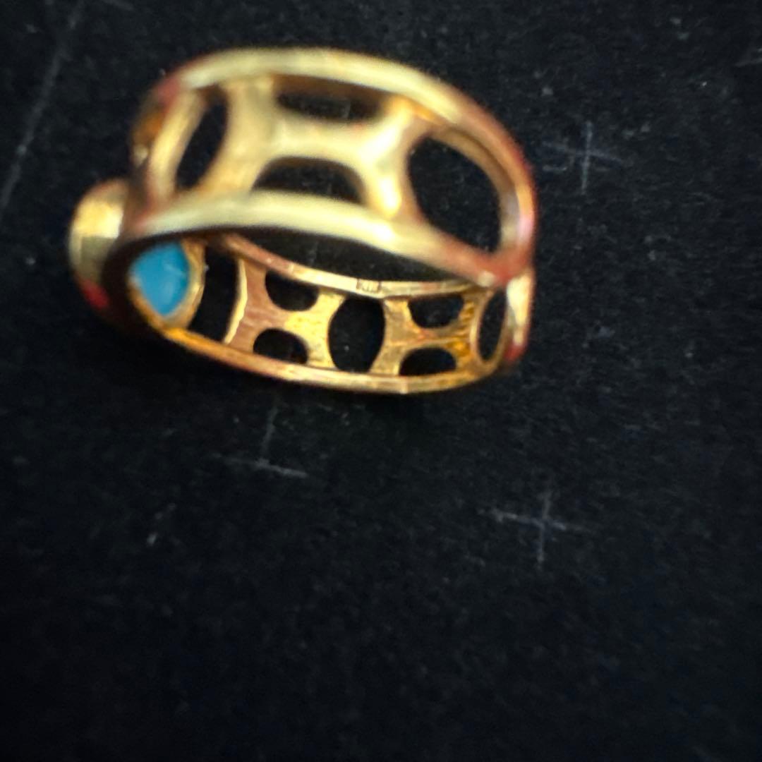 k18 トルコ石リング　レディース 指輪 k18 ターコイズ トルコ石