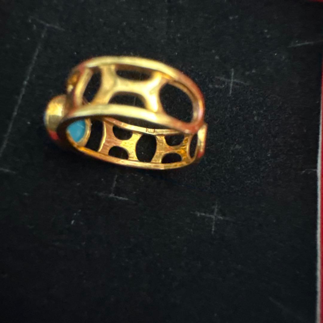 k18 トルコ石リング　レディース 指輪 k18 ターコイズ トルコ石